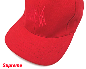 未使用【Supreme Cap Red 90's 90s オールド シュプリーム キャップ レッド 赤 帽子 デッドストック レア Supreme キャップ】