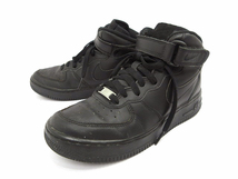 ナイキ NIKE エアフォース1 ミッド スニーカー 314195-004 AIR FORCE 1 MID GS ブラック size 23.5cm レディース_画像1