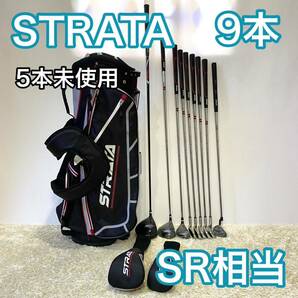 【5本未使用】Callaway ストラータ ゴルフセット 9本 クラブセット 右利き SR相当 STRATA ゴルフクラブ キャディバッグ 送料無料