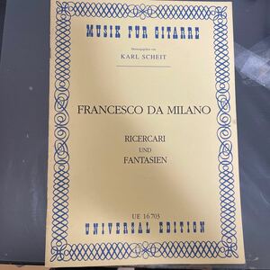 francesco da milano RICERCARI & FANTASIEN フランチェスコ・ダ・ミラノ　リチュルカーレ　ファンタジア　リュート　ルネサンス音楽　古楽