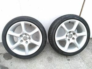 ◇Nissan 日産 ER34 純正ホイール 17×7 1/2 JJ 5穴 SK40 A570 MAXGRADE SⅢ 215/45R17 タイヤ 2体 溝アリ 1115B3 @180 ◇