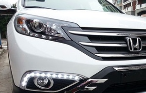 ホンダ CR-V RM1 RM4 メッキ LED フォグカバー デイライト フロントバンパー ライト ヘッドライト カスタム パーツ ＣＲＶ