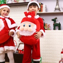 サンタコス 120 サンタ コスプレ 衣装 男の子 キッズ 子供服 コスチューム クリスマス サンタクロース サンタ服 上下セット_画像3