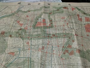 名古屋市市街図　古地図　両面 　地形図　地図　資料　54×78cm　イタミ　キレ　状態悪い　昭和5年印刷　発行　　　　B2311