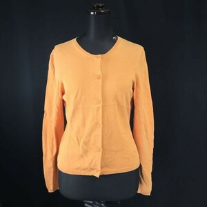 90s/三陽商会★バーバリー/Burberrys BLUE LABEL★長袖カーディガン【レディースM/オレンジ/orange】Tops/sweater/japan limited◆pBH351