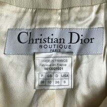 Christian Dior BOUTIQUE/ディオール★シルク混ジャケット【38/レディースS/ivory】フォーマル/フランス製/Jumper/jacket/dress ◆pBH354_画像7