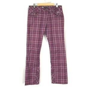 オークリー/OAKLEY★ゴルフウェア/パンツ【メンズ32/股下78cm/チェック柄/ワインレッド/wine red】Pants/Trousers◆pBH364