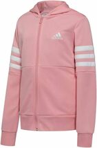 【KCM】Z-2iro-352-160★新品★【adidas/アディダス】ジュニア フーデット トラックジャケット ジャージ 女児　FYL36-FM6419　ピンク　160_画像1