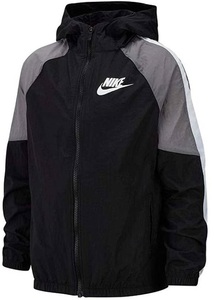 【KCM】Z-2iro-349-150★新品★【NIKE/ナイキ】ジュニア ウーブントラックジャケット　BV3700-010　ブラック/グレー　サイズ 150(M)　子供