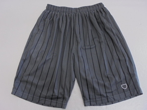 【KCM】Z-2iro-235-M★新品★【AKTR/アクター】バスケットボール ハーフパンツ BRUSH PINSTRIPE MESH SHORTS　119-028002　グレー　M