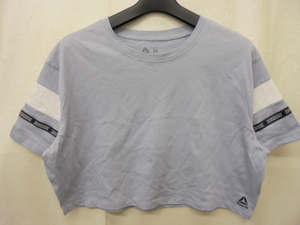 【KCM】Z-2iro-371-M★ワケあり展示品★【Reebok/リーボック】ヨガウェア MYT ソリッドTシャツ クロップトップ　ブルーグレー系　M