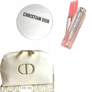 【CU】DIOR　ディオール ビューティー＆ケア セット ポーチ　限定　ホリデーリップ #001 ル ボーム DIOR-GIFT-2023 コスメコフレ【新品】