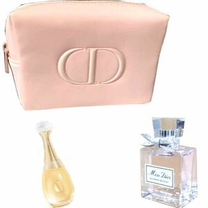 【КР】 DIOR Набор косметических мешочков Розовый пушистый набор Dior-pouch-set Toilette J'adore 5 мл Парфюмерная вода