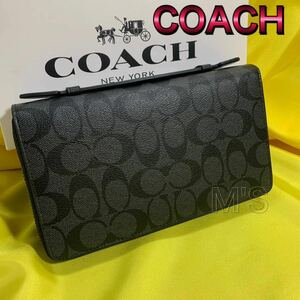 【スーパーSALE】coachコーチ ダブルジップ トラべルオーガナイザー F93504