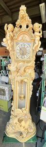 ◎● 時計 アンティーク ホールクロック 柱時計 インテリア ジャンク品 ロココ調 天使装飾 レトロ クラシック 置物 オブジェ 時計