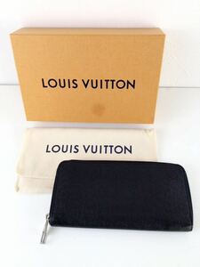 ② ルイ ヴィトン 長財布 LOUIS VUITTON タイガ ジッピーウォレット ヴェルティカル M30503 財布 ブラック ノワール レザー 箱付き 美品