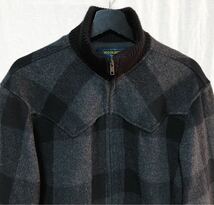 良品 90s WOOL RICH ウールリッチ ウエスタンヨーク チェック柄 ウール ジャケット M グレー_画像2