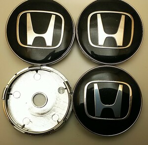 HONDA 60mm 黒銀 4コ ホイールキャップ N-ONE バモス N-WGN NSX N-BOX フィット オデッセイ ステップワゴン フリード ヴェゼル シビック