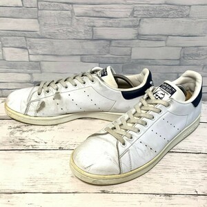 R4854bE adidas アディダス スニーカー 28cm ホワイト×ネイビー メンズ Stan Smith スタンスミス ローカット レザー 靴 M20325 USED