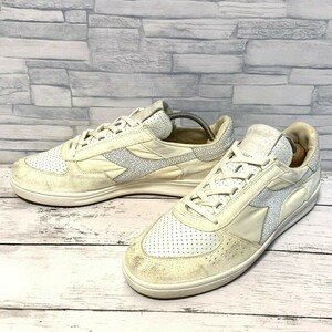 R4852bE diadora HERITAGE ディアドラヘリテージ スニーカー 27cm ホワイト メンズ イタリア製 ディアドラ Ｂ. エリート ナイロン×レザー