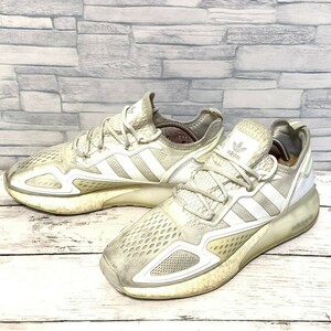 R4844bE adidas アディダス スニーカー 26.5cm ホワイト メンズ ZX 2K BOOST ゼットエックス 2K ブースト ローカット メッシュ USED 靴 