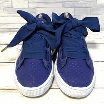 R3948bh【PUMA プーマ】23.5cm スニーカー レディース ネイビー 紺 BASKET HEART DENIM バスケットハートデニム 363371 01 シューズ 靴_画像5