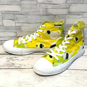 R4930bE CONVERSE×marimekko コンバース×マリメッコ ハイカットスニーカー イエロー系 23cm レディース UNIKKO ウニッコ コラボ 花柄