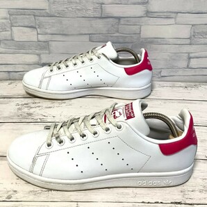 R5016bE adidas アディダス スニーカー サイズ24cm ホワイト×ピンク レディース STAN SMITH スタンスミス B32703 ローカット シューズ 靴の画像2