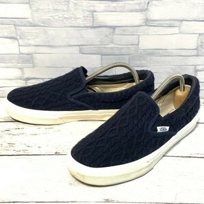 R4990bE VANS バンズ スニーカー ネイビー サイズ23.5cm レディース SLIP ON スリッポン クロシェ ニット素材 V98CL CROCHET ヴァンズの画像1