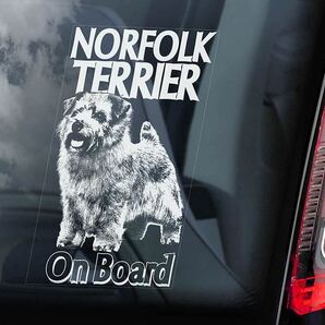 ◆送料無料【ノーフォーク・テリア】外張り カーステッカー 175×100mm 外貼り カー ステッカー シール DOG ON BOARD@D1 3293