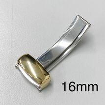 バックル　16mm ステンレス　シルバー×ゴールド　長期保管品　ベルト部品　交換用_画像1