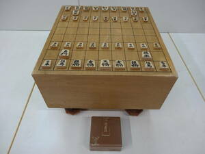 16445■将棋盤 5寸（合板）、駒付き 中古 ■