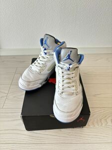 ナイキ エアジョーダン5 AIR JORDAN 5 RETRO WHITE/HYPER ROYAL-STEALTH NIKE 25.5 7 1/2