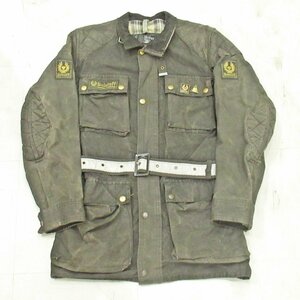 良品 Belstaff ベルスタッフ 70～80S ヴィンテージ TRIALMASTER PROFESSIONAL トライアルマスター オイルドジャケット カーキ系