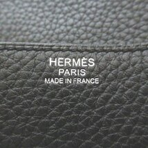 美品 HERMES エルメス □P刻印 スティーブカポラル 27 トリヨンクレマンス レザー ショルダーバッグ ブラック×シルバー金具_画像10