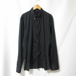 美品 junhashimoto ジュンハシモト リネンブレンド 長袖 BDシャツ ボタンダウンシャツ 4 ブラック 111