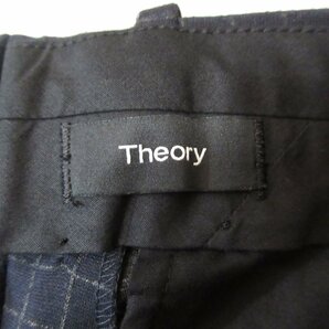 美品 19SS Theory セオリー CHECK PONTE PAYTON A ウインドウペン ストレッチ スラックスパンツ メンズ 32 ネイビーの画像4