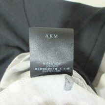 美品 AKM エイケイエム 迷彩柄 カモ柄 レイヤード風 半袖 Vネック Tシャツ ハンドステッチカットソー S ブラック 112_画像8