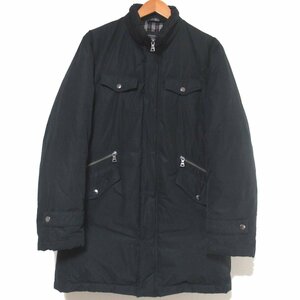 クリーニング済 美品 BURBERRY BLACK LABEL バーバリーブラックレーベル ノバチェック柄裏地 ダウンジャケット ダウンコート L ブラック