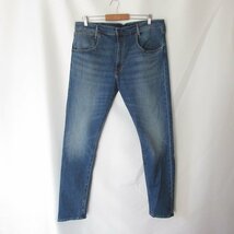 美品 Levi's RED リーバイスレッド 512 レザーパッチ ストレッチ スリム テーパード デニムパンツ ジーンズ W36 L32 インディゴブルー 111_画像1