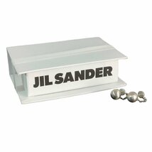 美品 JIL SANDER ジルサンダー Sphere 925SV ボール＆チェーン アンティーク調 デザイン スタッドピアス アクセサリー 箱付き シルバー_画像1