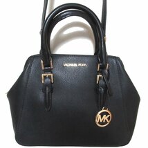 新品同様 MICHAEL KORS マイケルコース シャーロット 2way レザー ハンドバッグ ショルダーバッグ ブラック×ゴールド金具_画像1