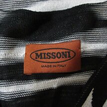 良品 MISSONI ミッソーニ 総柄 長袖 ニット カーディガン 42 ブラック×ホワイト_画像3