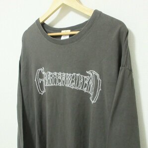 美品 YSTRDY'S TMRRW イエスタデイズトゥモロウ BAGGY TEE LS Skull and Roses 長袖 プリント Tシャツ カットソー M チャコールグレー 112の画像4