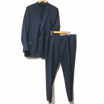 美品 14AW DIOR HOMME ディオールオム クリスヴァンアッシュ テーラードジャケット+スラックスパンツ スーツ セットアップ 54R ネイビー_画像1