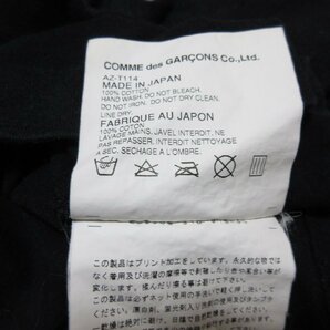良品 PLAY COMME des GARCONS プレイコムデギャルソン 逆さハートプリント クルーネック 半袖 Tシャツ カットソー M ブラック 113の画像6