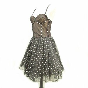  beautiful goods Christian Dior Christian Dior Vintage dot pattern silk chu-ru dress camisole One-piece size 38 black 