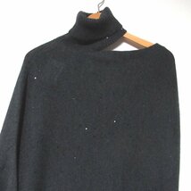 未使用 18AW BRUNELLO CUCINELLI ブルネロクチネリ カシミヤ×シルク スパンコール ひざ上丈 アシンメトリー ニット ドレス ワンピース M_画像3