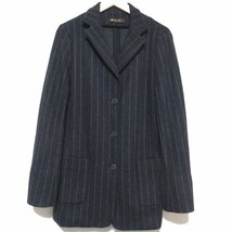 美品 Loro Piana ロロピアーナ カシミヤ100% ピンストライプ柄 ダブルフェイス 3B チェスターコート 大きいサイズ 46 チャコールグレー_画像1