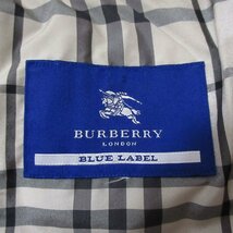 美品 BURBERRY BLUE LABEL バーバリーブルーレーベル 裏地チェック柄 ラクーンファー フーデッド ダウンコート ブラウン_画像5